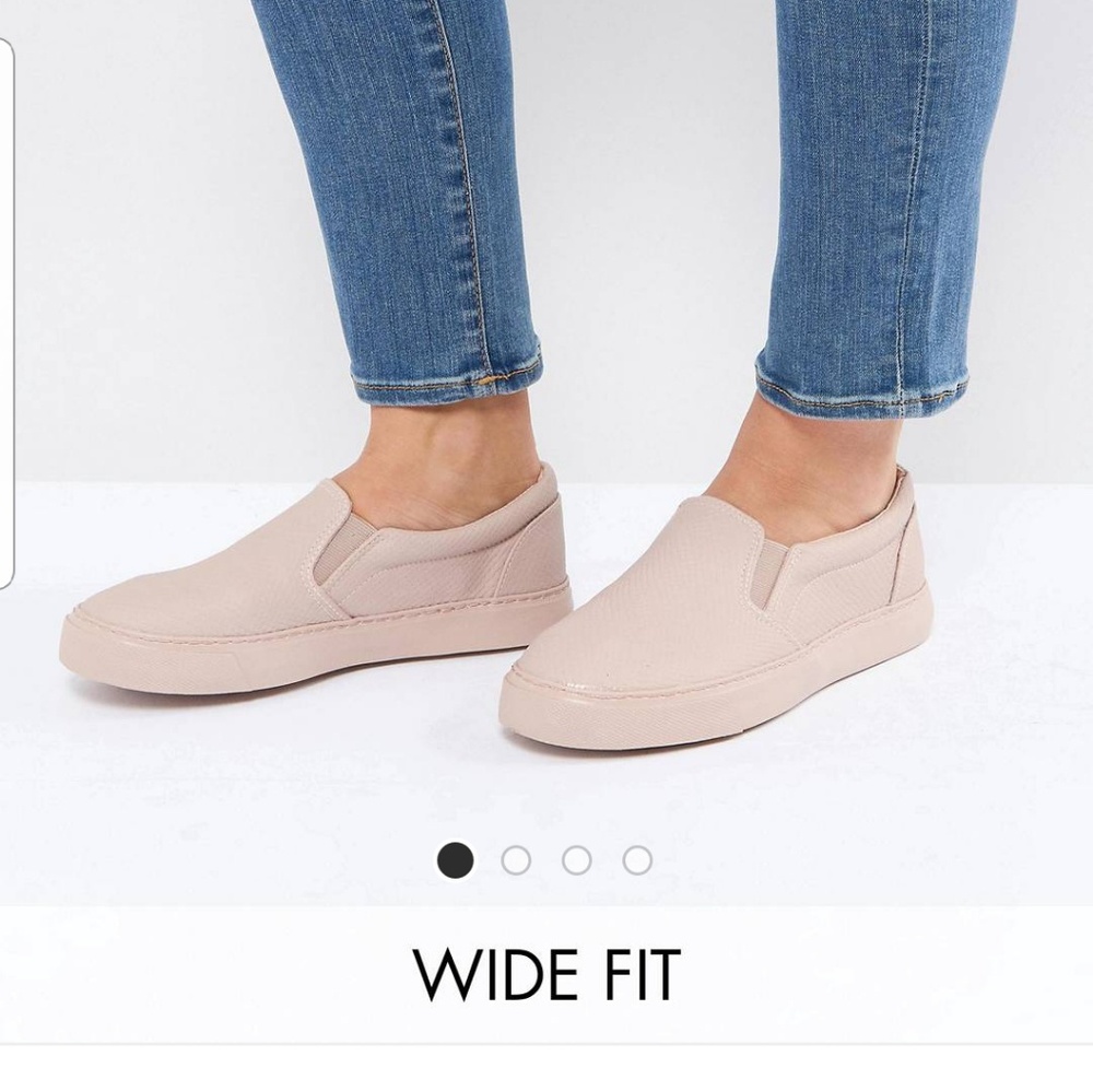 ASOS Blush Slip on Sneakers - Wide Fit